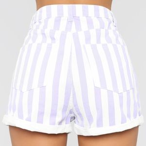 Striped Lavender Denim Shorts